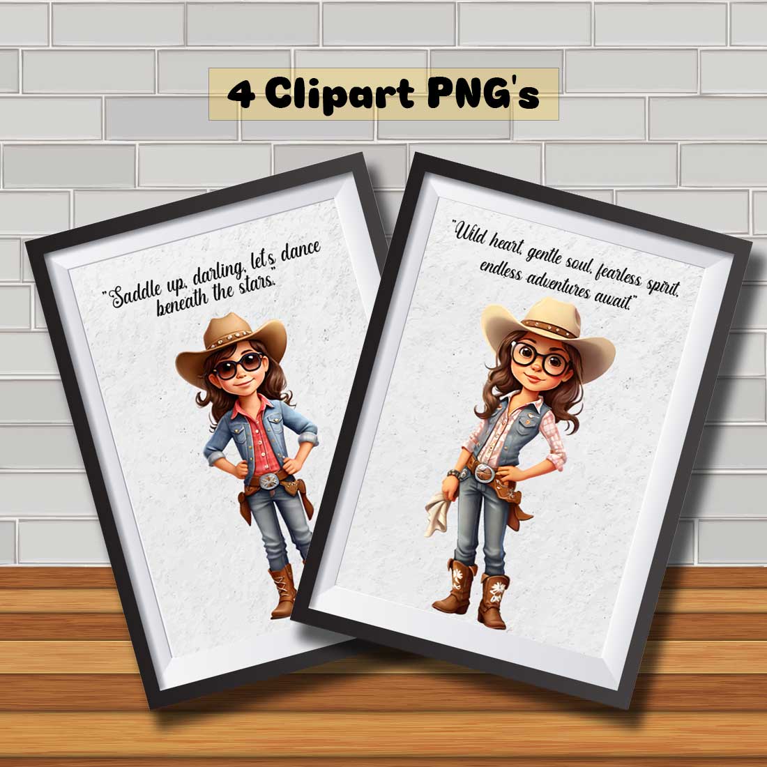 Charming cowgirl Clipart preview image.