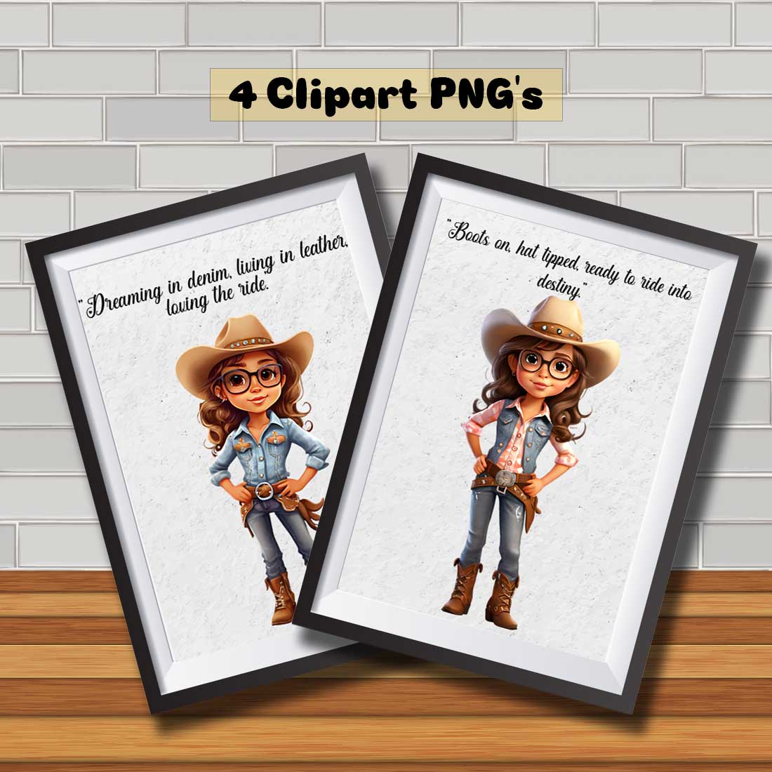Charming Cowgirl Pack 2 Clipart preview image.