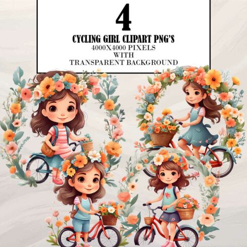 Cycling Girl Clipart cover image.