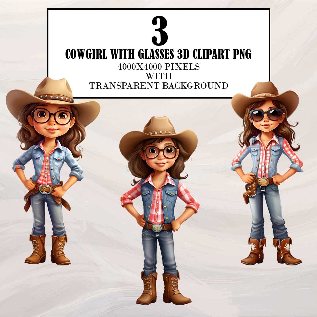 Cowgirl Stickers Sunglasses preview image.