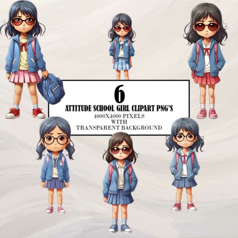 Attitude School Girl Clipart cover image.