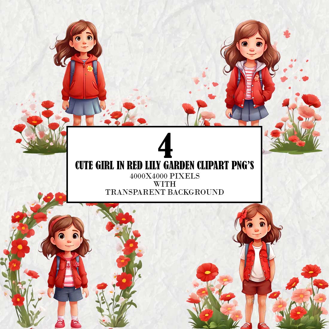 Cute Girl in Lily Garden preview image.