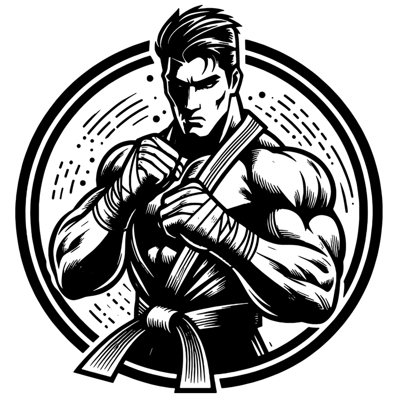 Fighter Logo illustration preview image.
