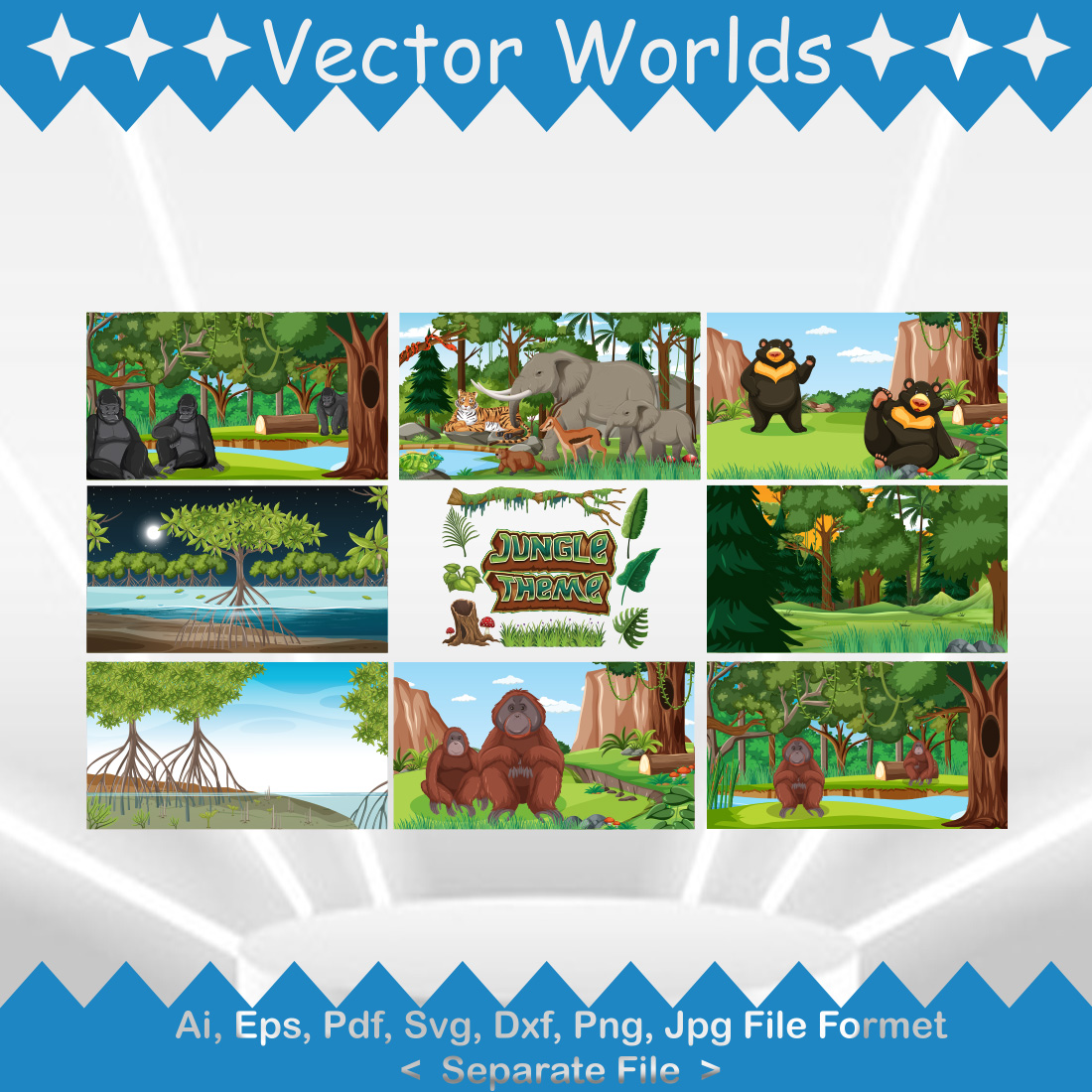 The Jungle SVG Vector Design cover image.