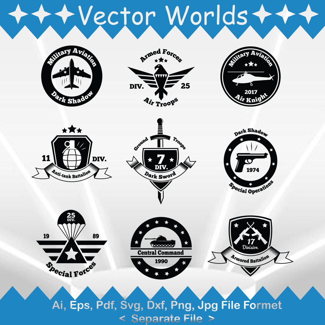 Military Logo SVG Vector Design preview image.