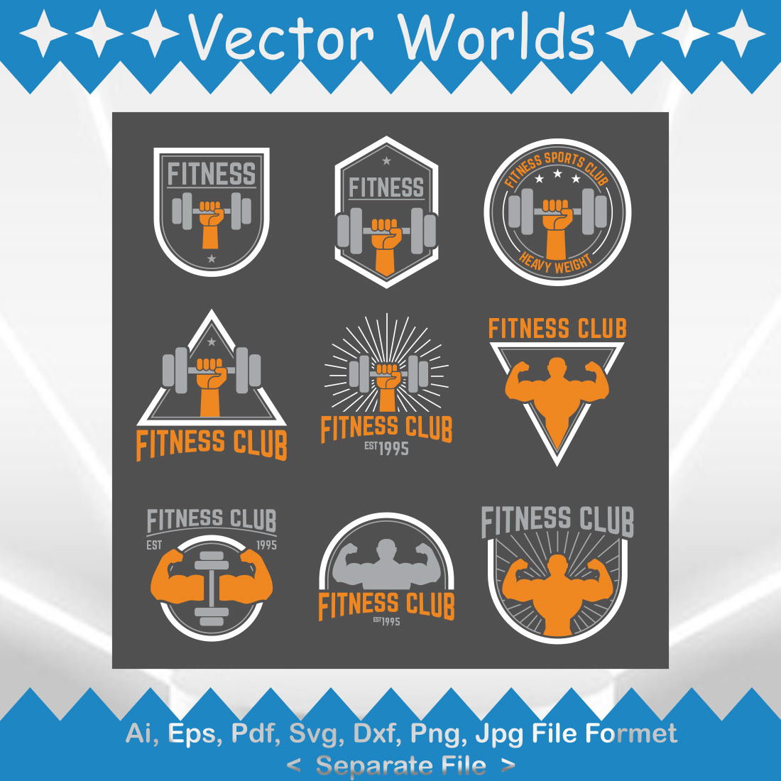 Gym Logo SVG Vector Design preview image.
