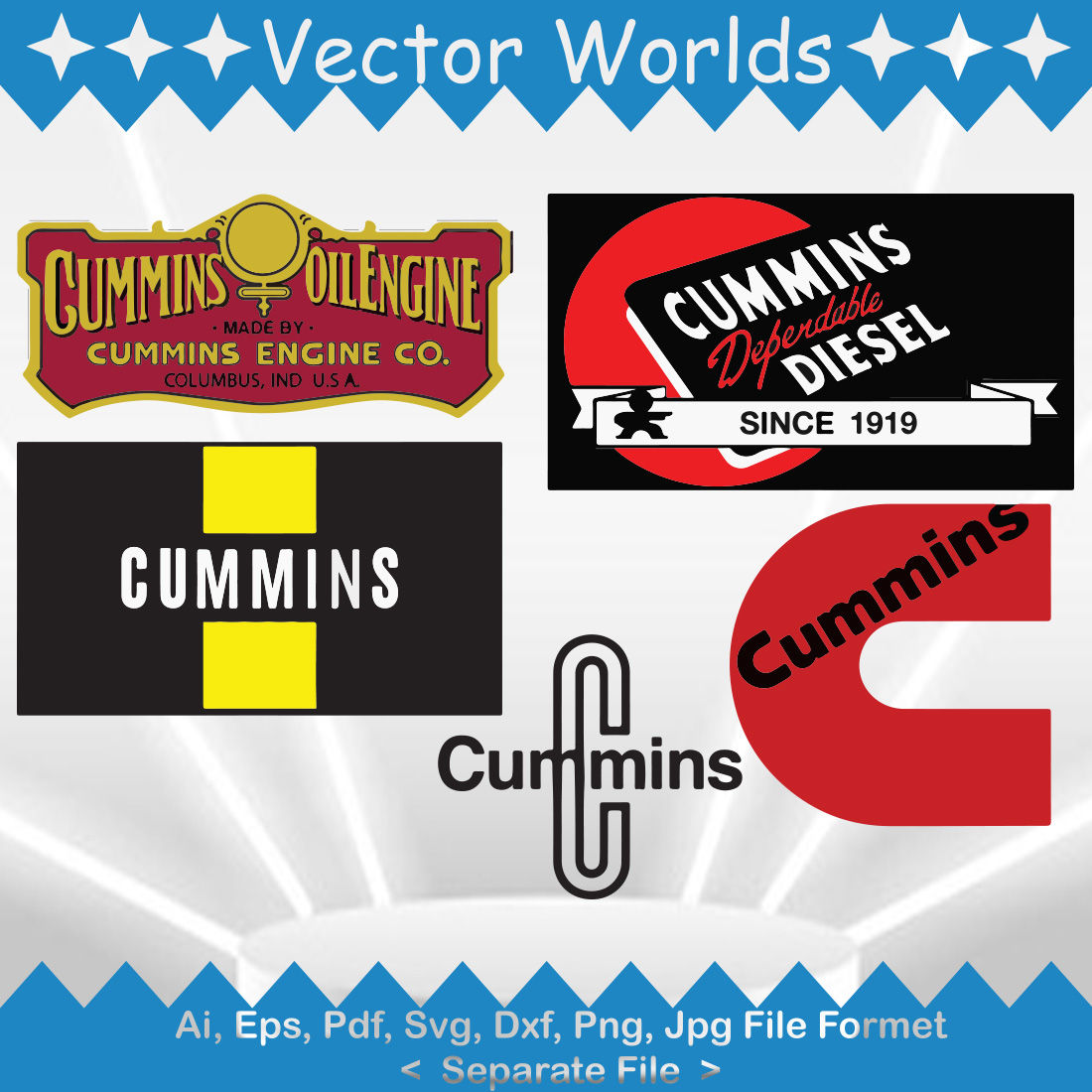 Cummins Logo SVG Vector Design preview image.
