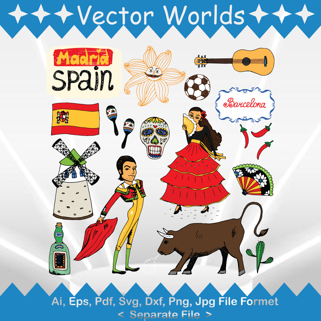 Madrid Spain Symbol SVG Vector Design preview image.