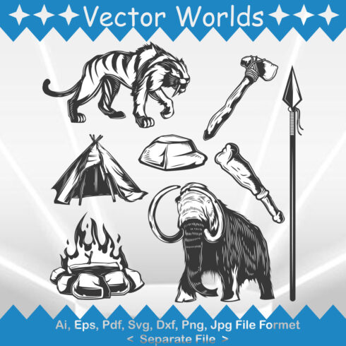 Ancient Animals SVG Vector Design cover image.