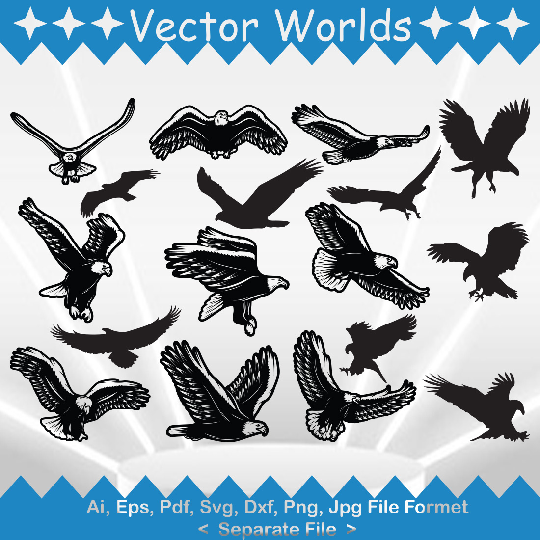 Flying Eagle SVG Vector Design cover image.