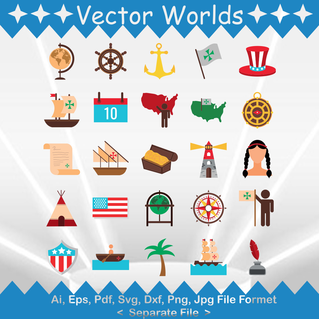 Columbus Day SVG Vector Design preview image.