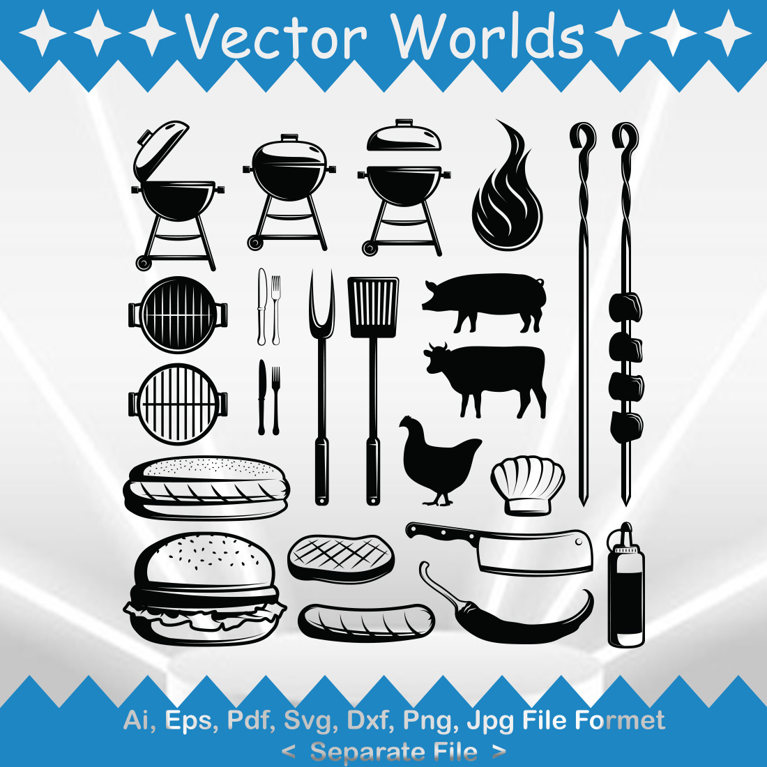 BBQ SVG Vector Design preview image.