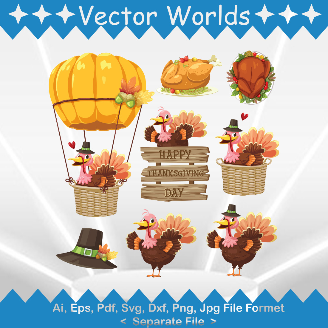 Thanksgiving SVG Vector Design preview image.