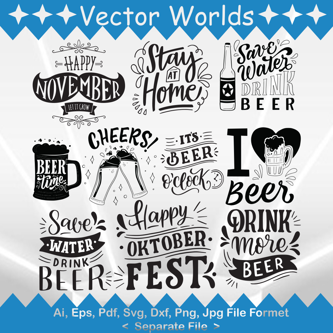 Happy Beer Day SVG Vector Design preview image.