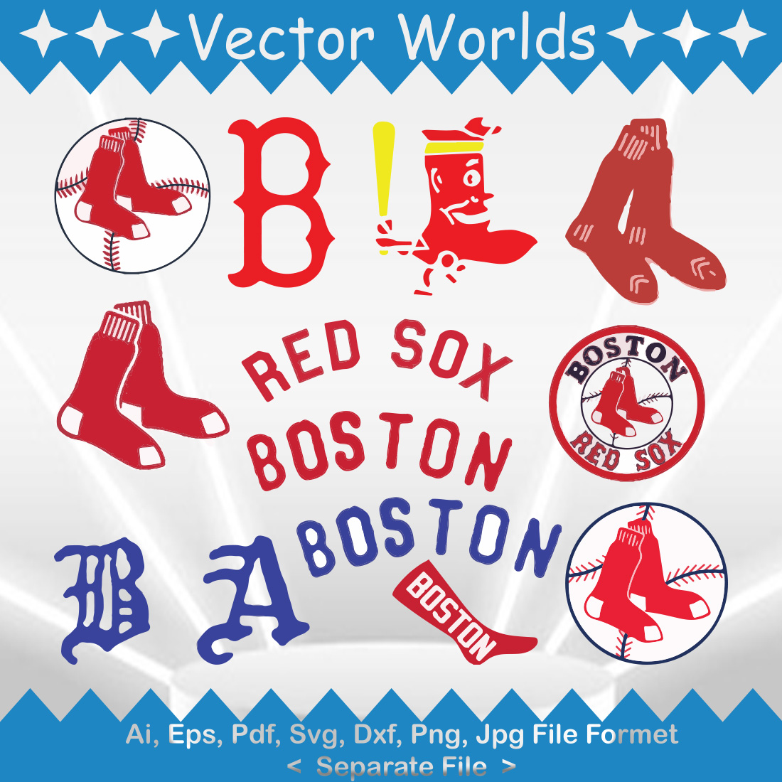 Boston Red Sox SVG Vector Design preview image.