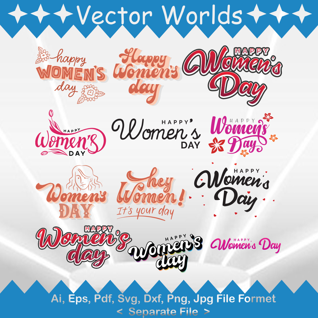 WOMEN'S DAY SVG Vector Design preview image.