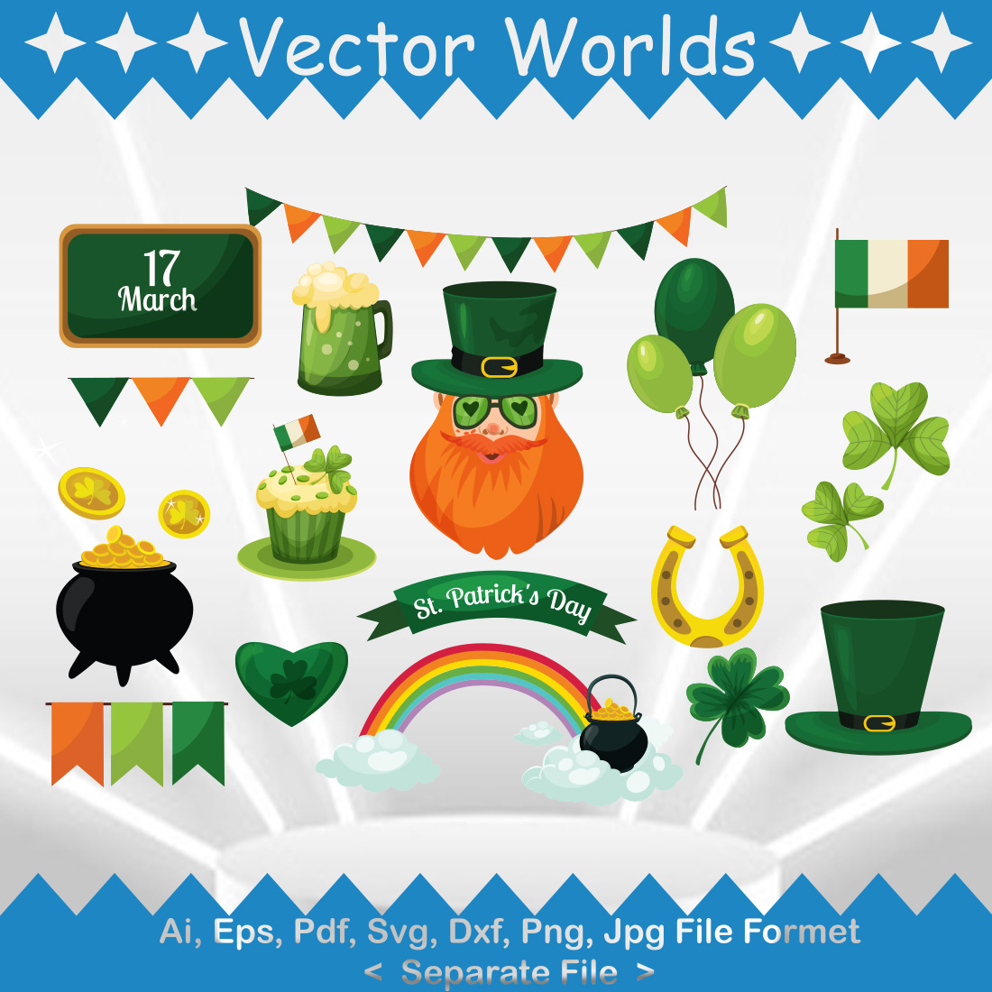 St Patricks SVG Vector Design preview image.