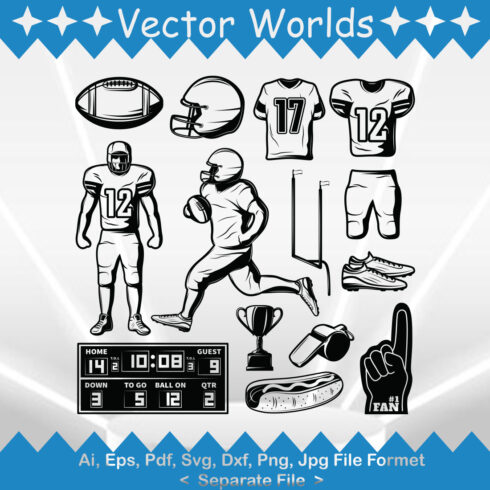 American Football Element SVG Vector Design cover image.