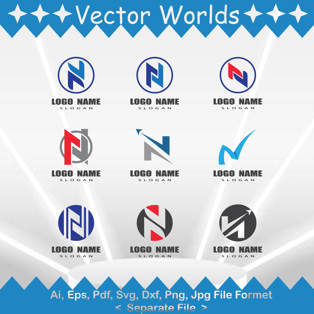 N Logo SVG Vector Design preview image.