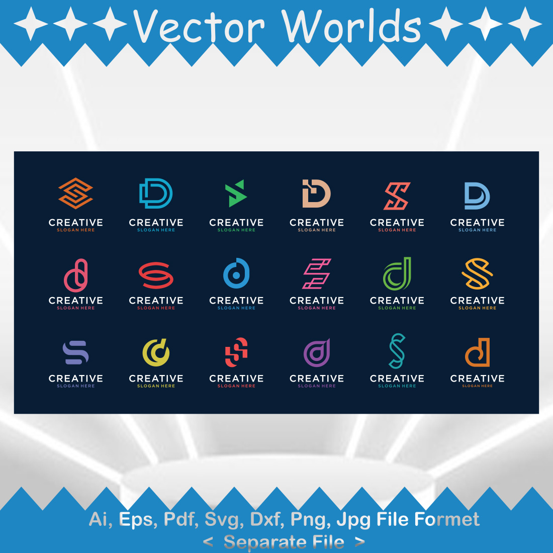D & S Logo SVG Vector Design preview image.