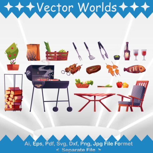 Barbecue Party SVG Vector Design cover image.