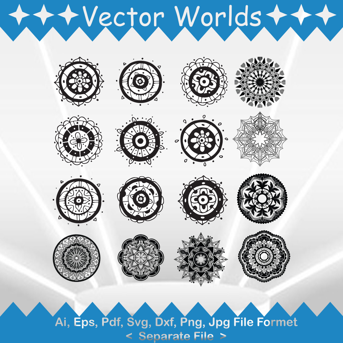 Round Ornament SVG Vector Design preview image.