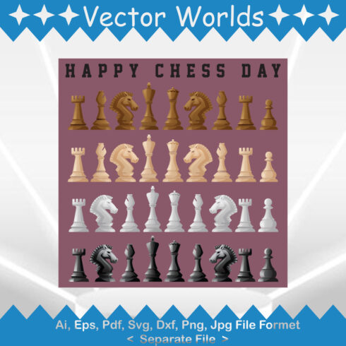 Happy Chess Day SVG Vector Design cover image.