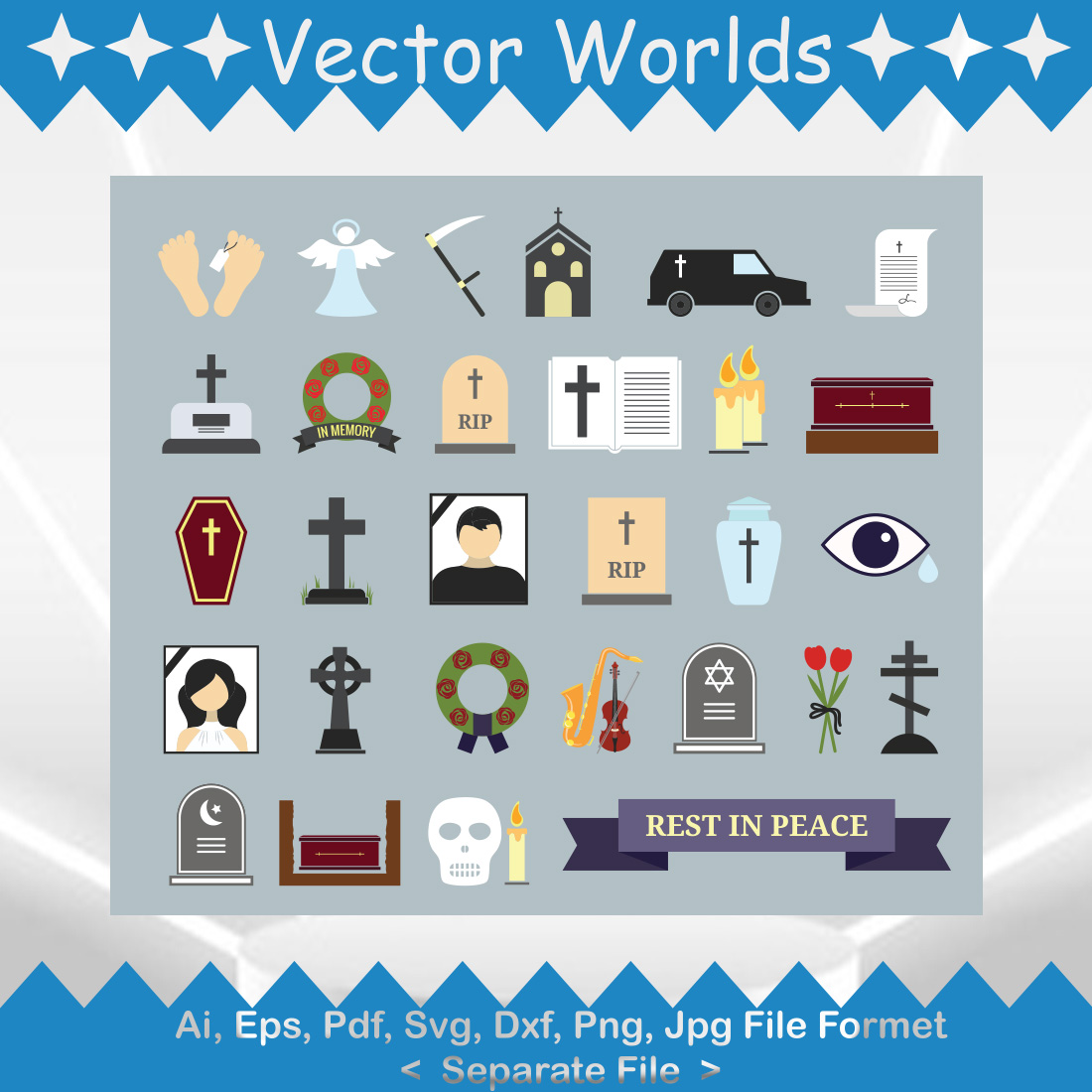 Tombstone Icon SVG Vector Design preview image.