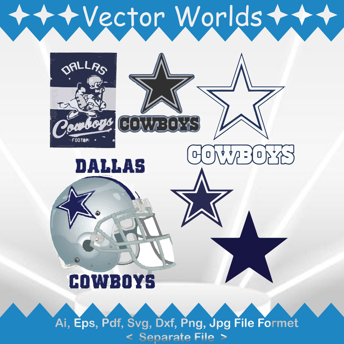 Dallas Cowboy SVG Vector Design preview image.