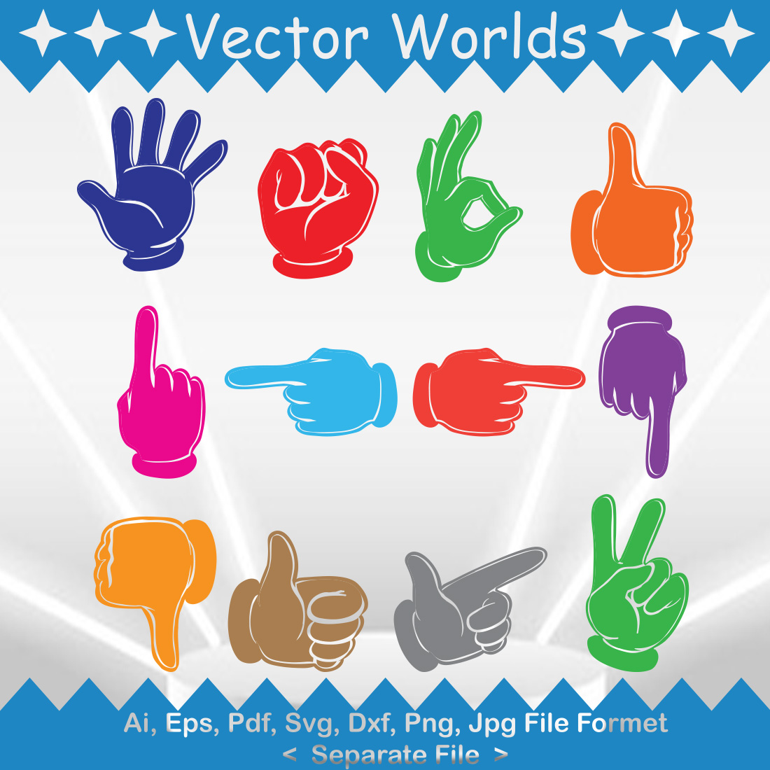 Colourful Hands SVG Vector Design preview image.