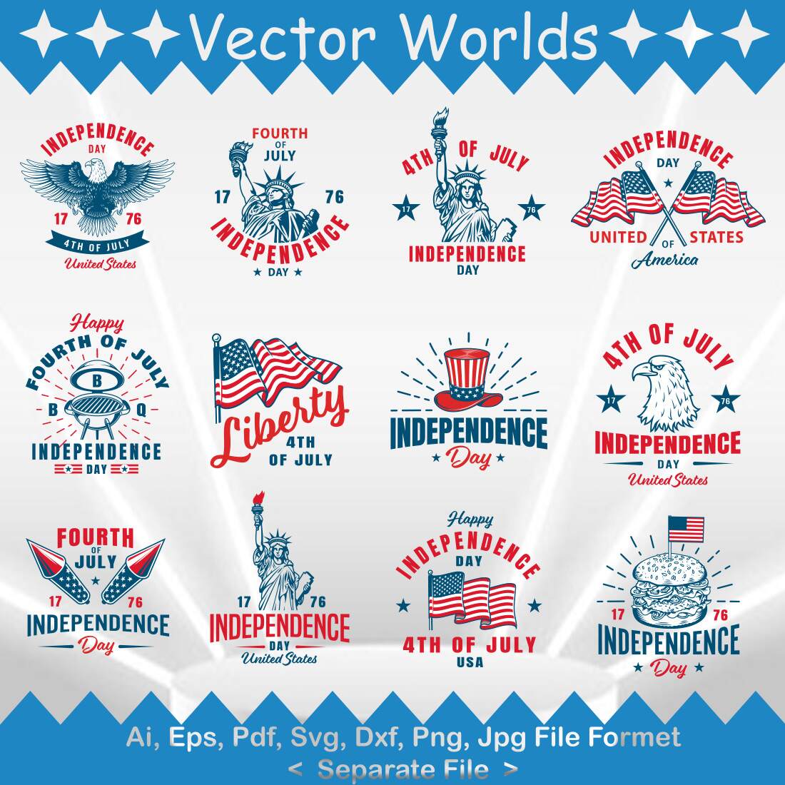 America 4th July SVG Vector Design cover image.