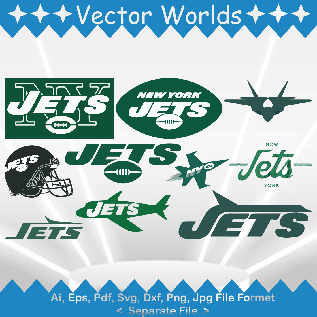 New York Jets Logo SVG Vector Design preview image.