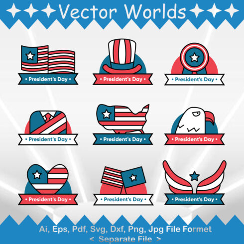 Presidents Day SVG Vector Design cover image.