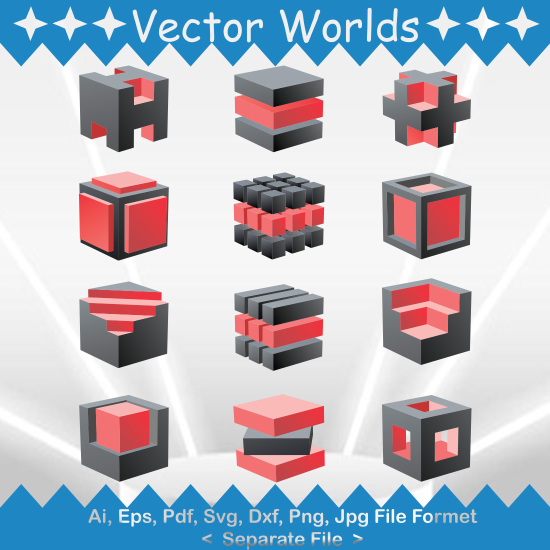 Cubes Logo SVG Vector Design cover image.