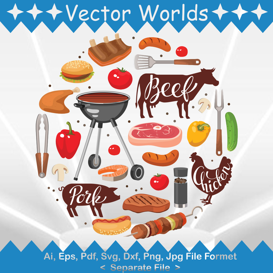 BBQ SVG Vector Design preview image.