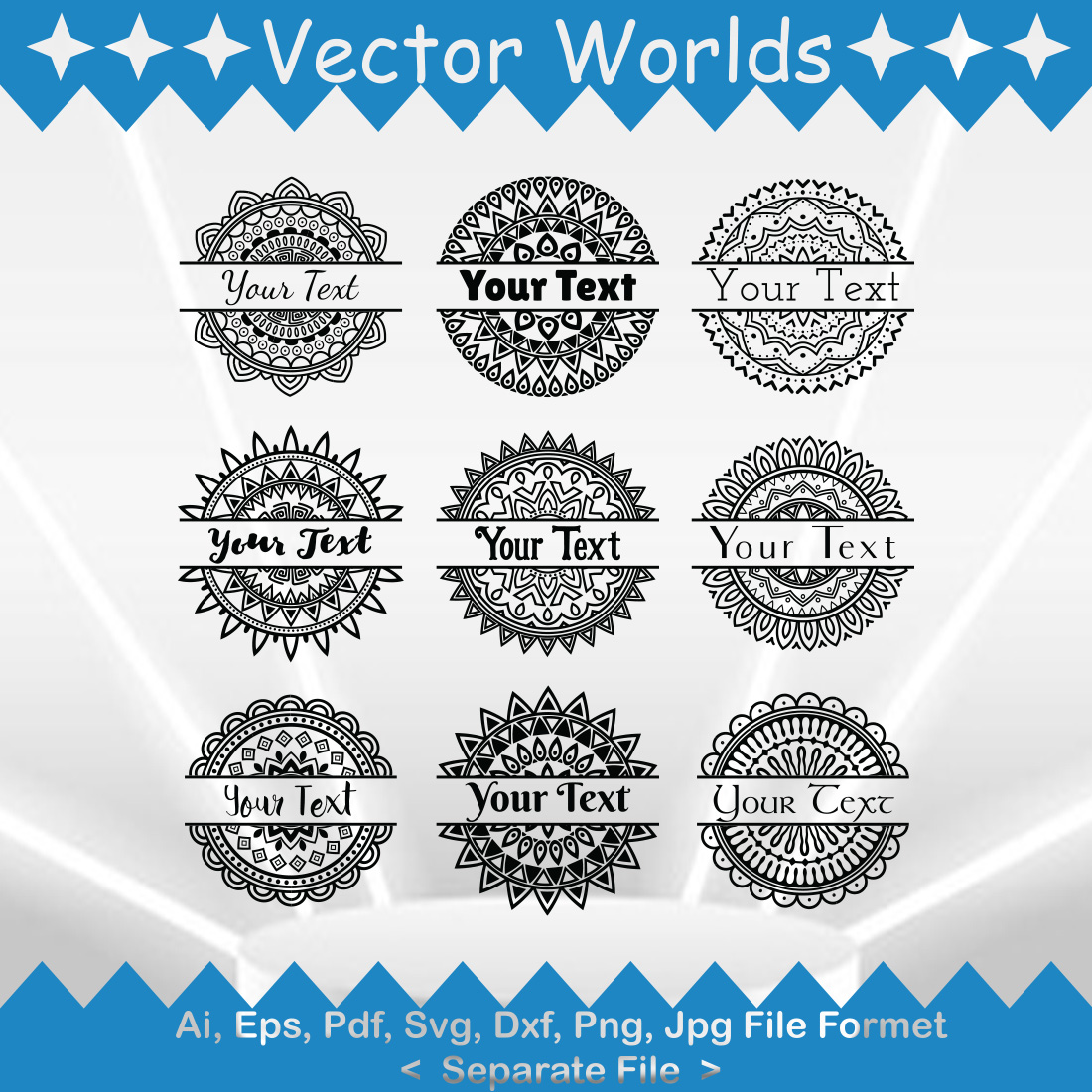 Mandala Logo SVG Vector Design preview image.