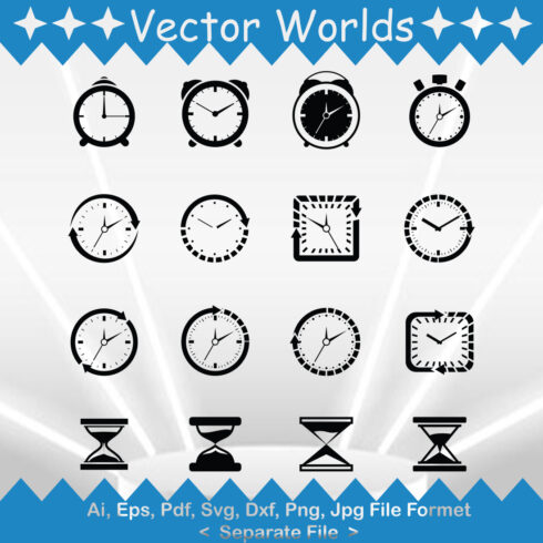 Clock Time SVG Vector Design cover image.