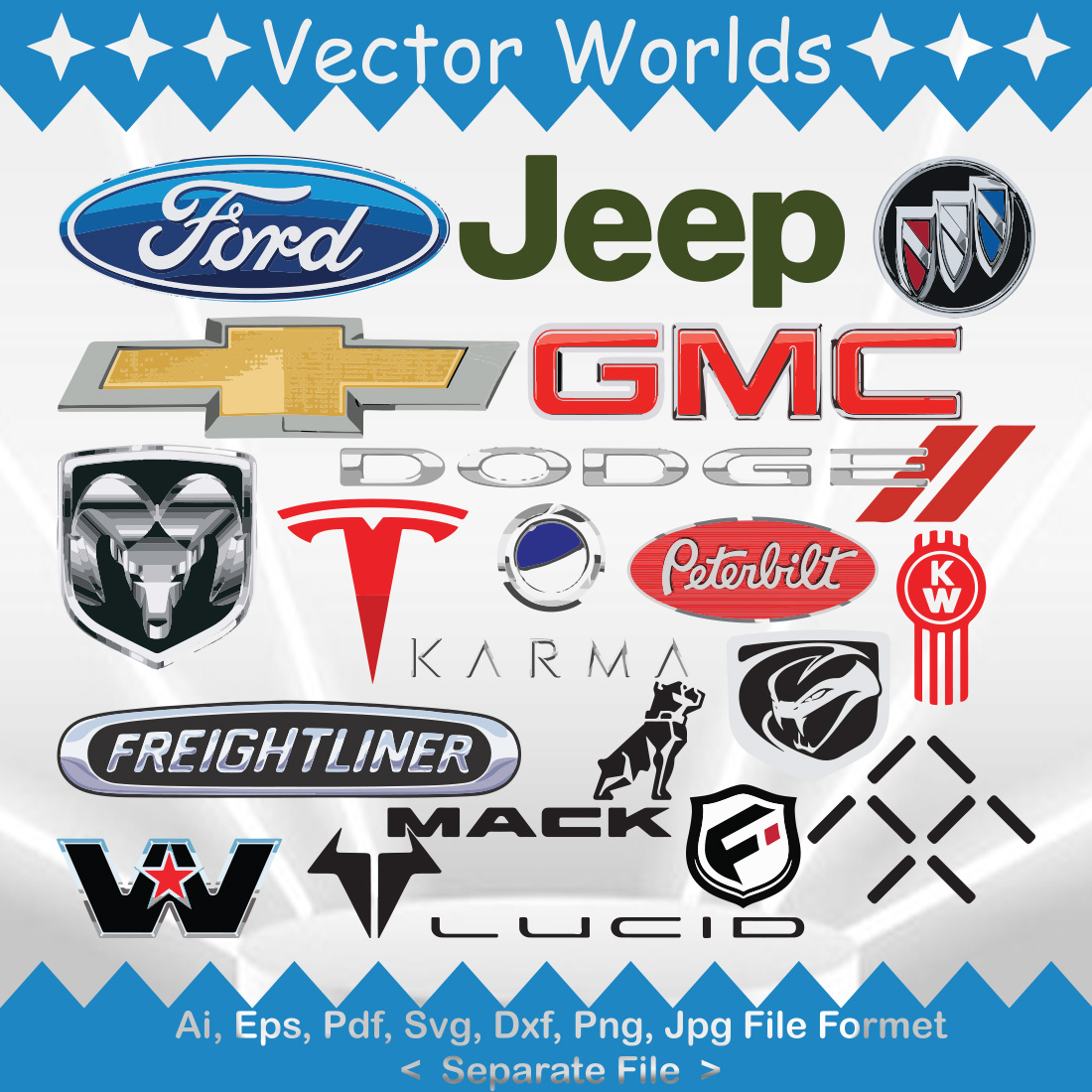 American Car Brand Logo SVG Vector Design preview image.