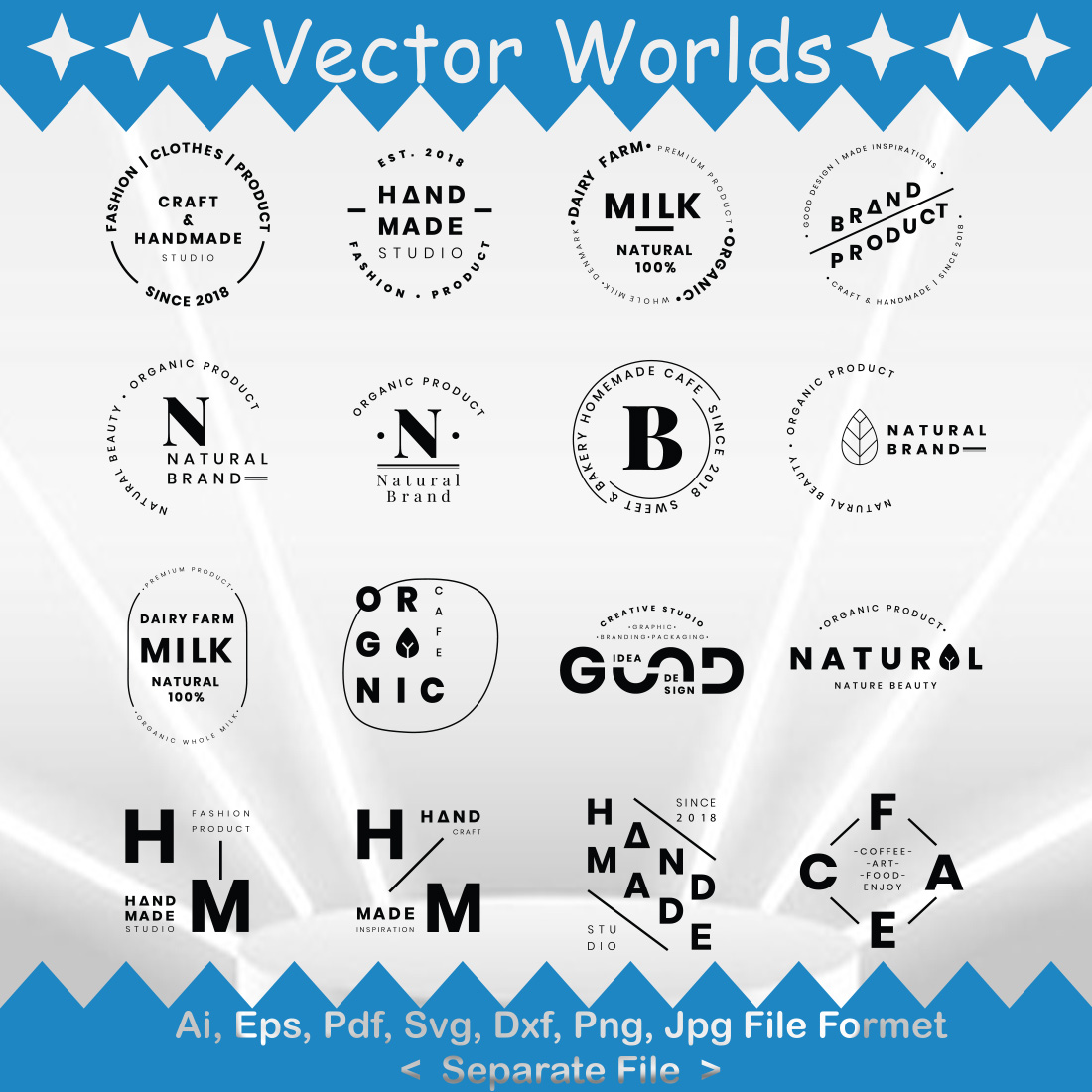 Typographic Logo SVG Vector Design preview image.