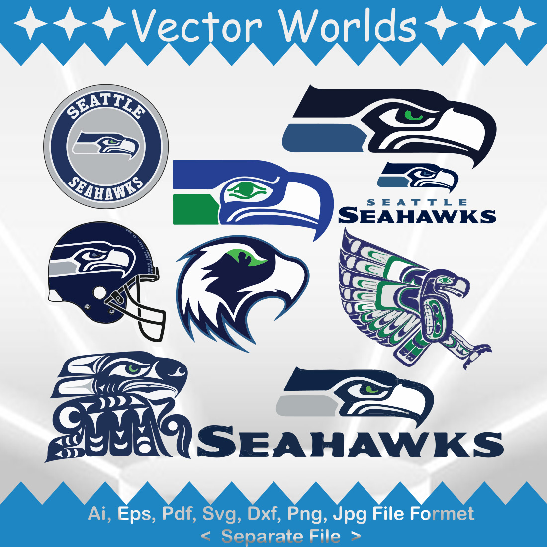 Seattle Seahawks Logo SVG Vector Design preview image.