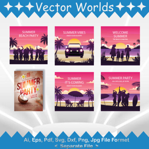 Sun Party SVG Vector Design cover image.