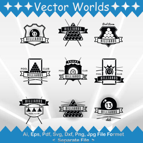 Billiards Logo SVG Vector Design cover image.