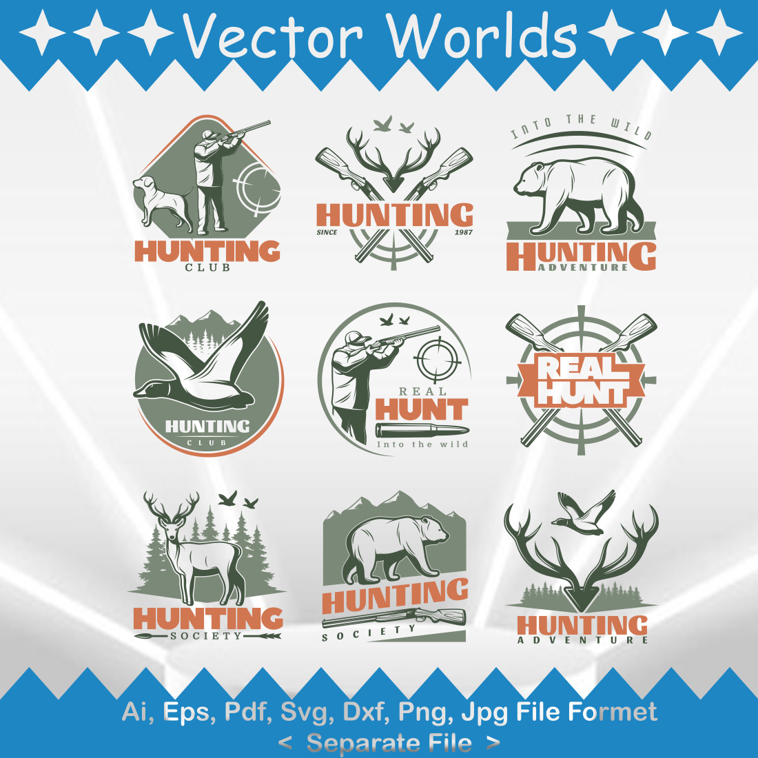 Hunting Logo SVG Vector Design preview image.