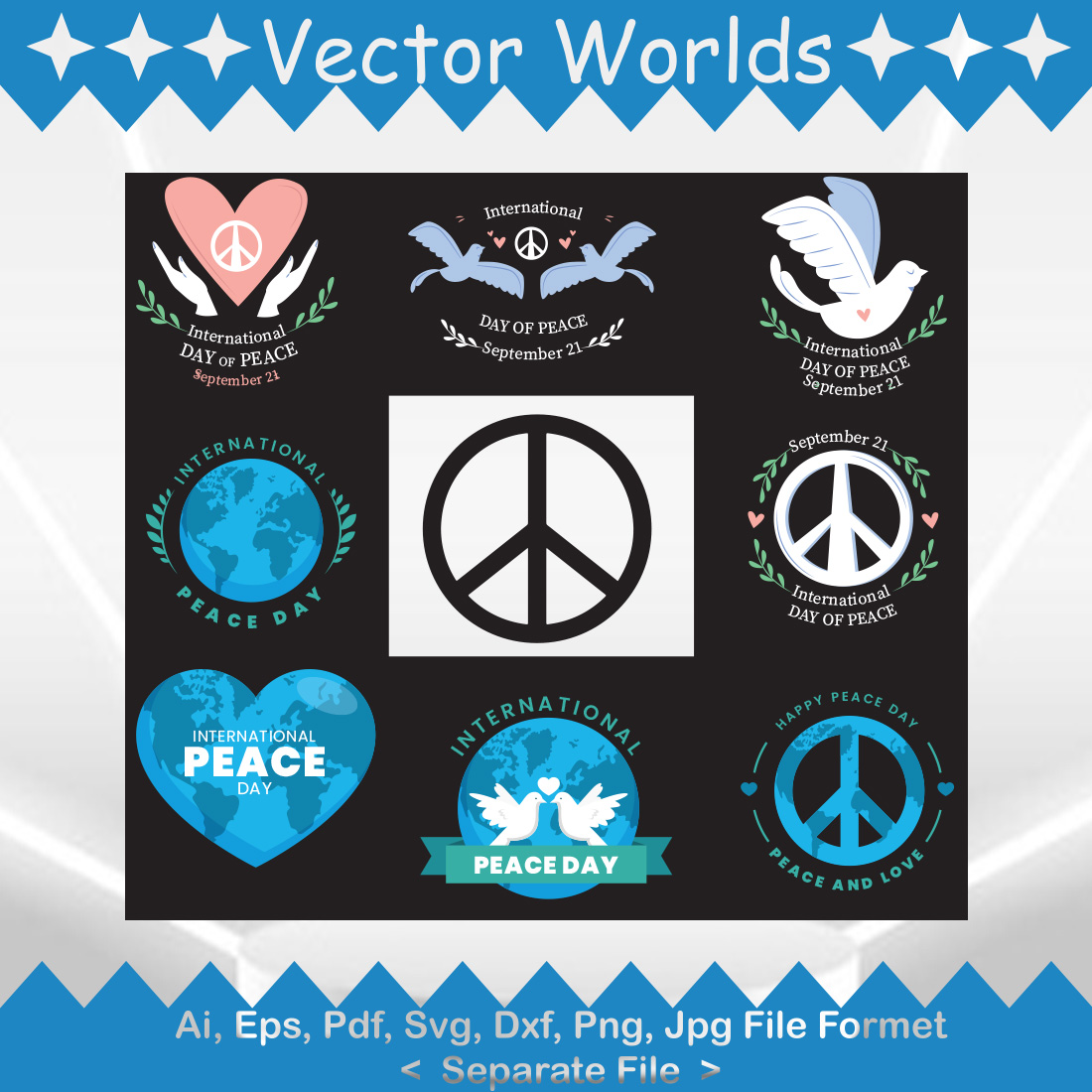 Peace SVG Vector Design preview image.