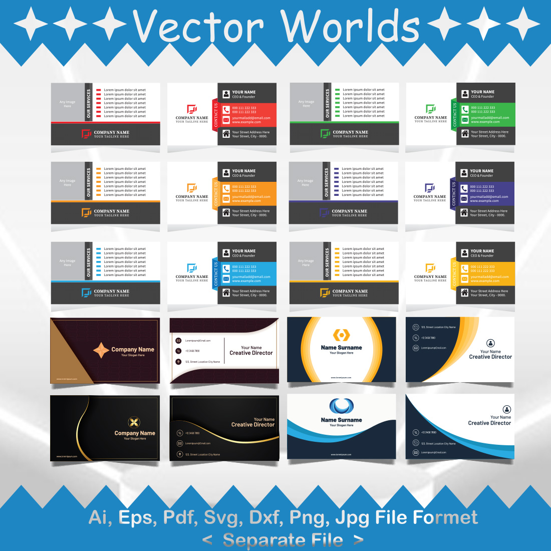 Business Card SVG Vector Design preview image.