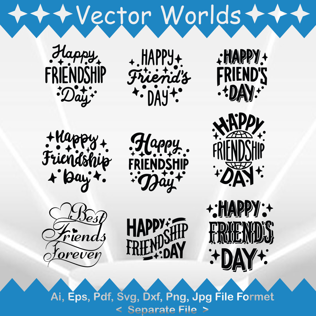 Happy Friendship Day SVG Vector Design preview image.