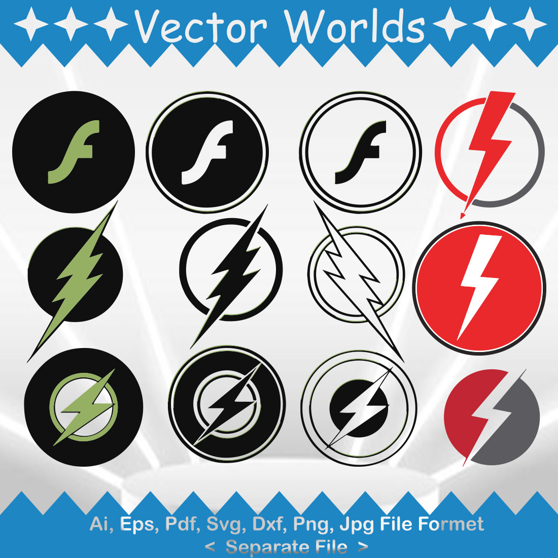 Flash Logo SVG Vector Design preview image.