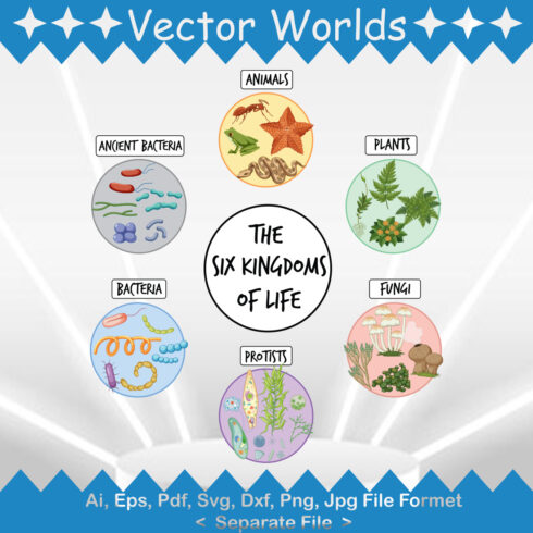 Kingdoms Of Life SVG Vector Design cover image.