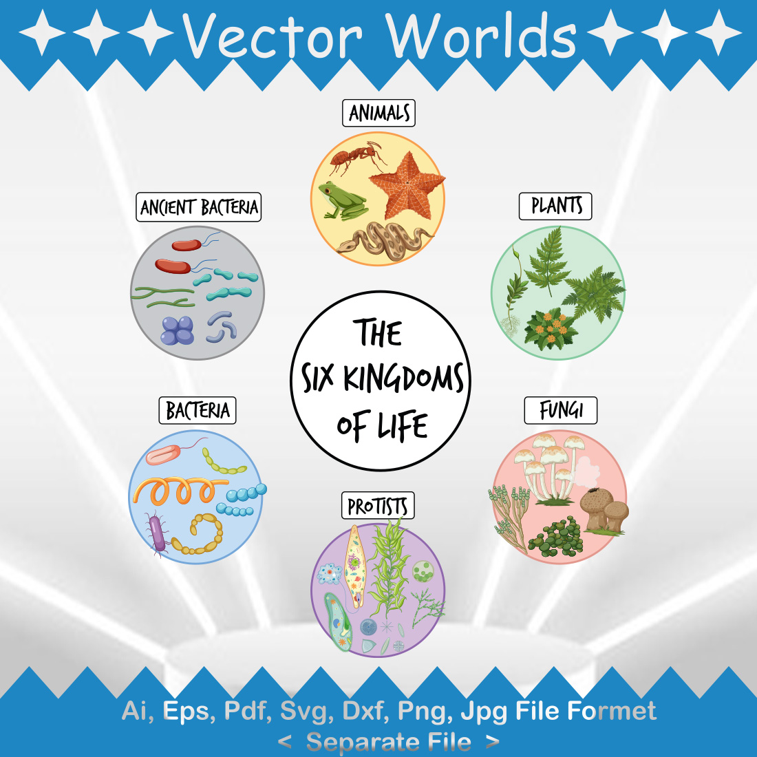 Kingdoms Of Life SVG Vector Design cover image.