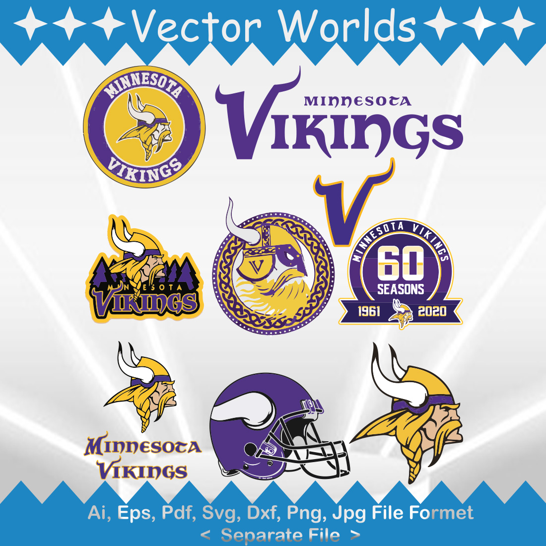 Minnesota Vikings Logo SVG Vector Design preview image.